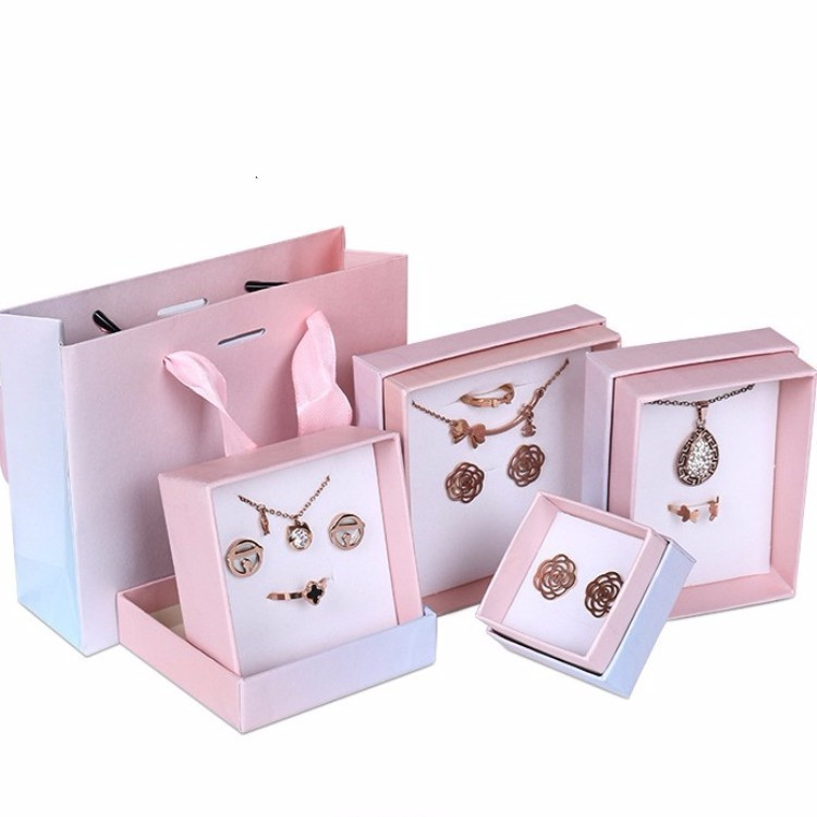 Mode rosa blau Farbverlauf Schmuck Schmuckverpackung Ring Halskette Armband Geschenkverpackung Boxpicture5
