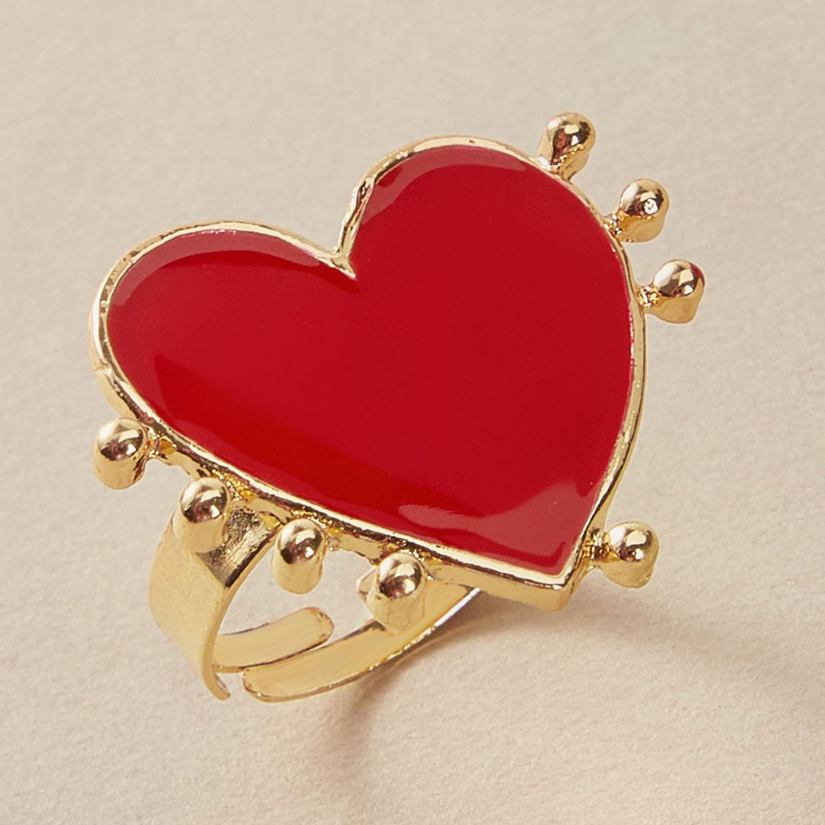 Alloy opening dripping heart-shaped ring women