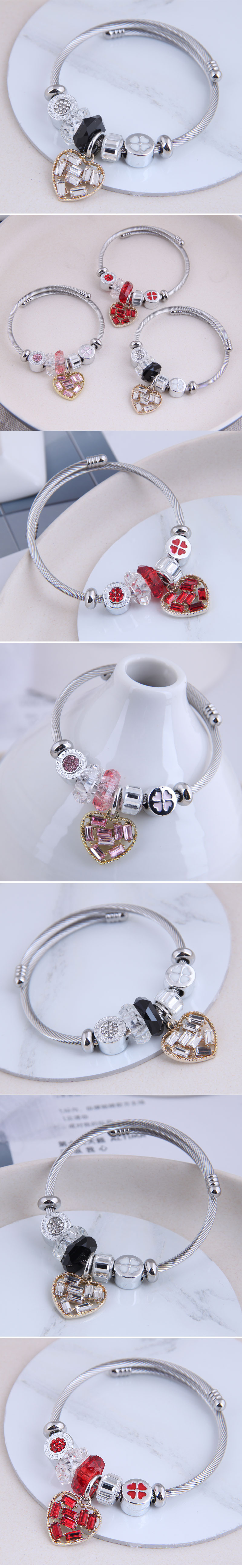 fashion metal wild simple wild bright love pendant  bracelet