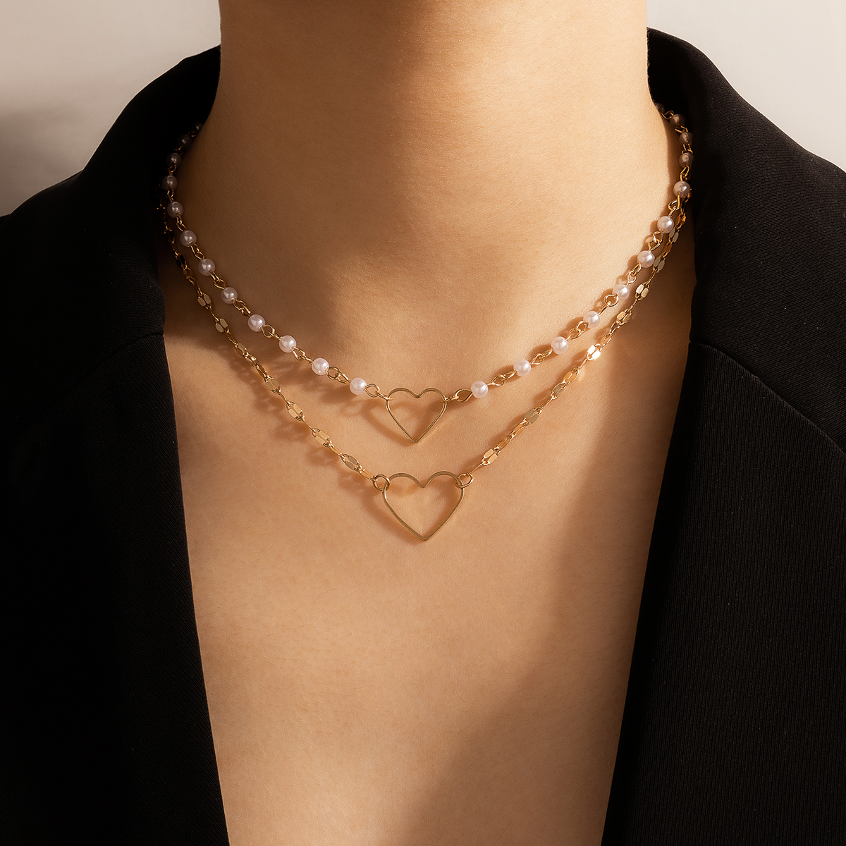 trendy  pearl chain necklace