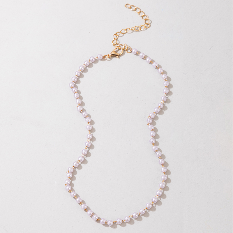 Mode einfache einlagige handgemachte Kette Perlenkettepicture3