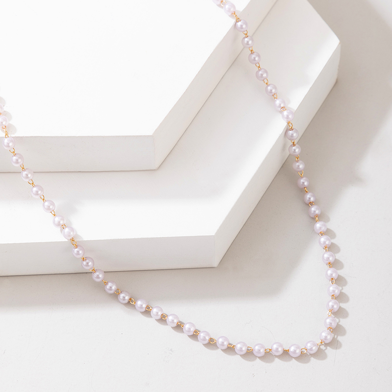 Mode einfache einlagige handgemachte Kette Perlenkettepicture4