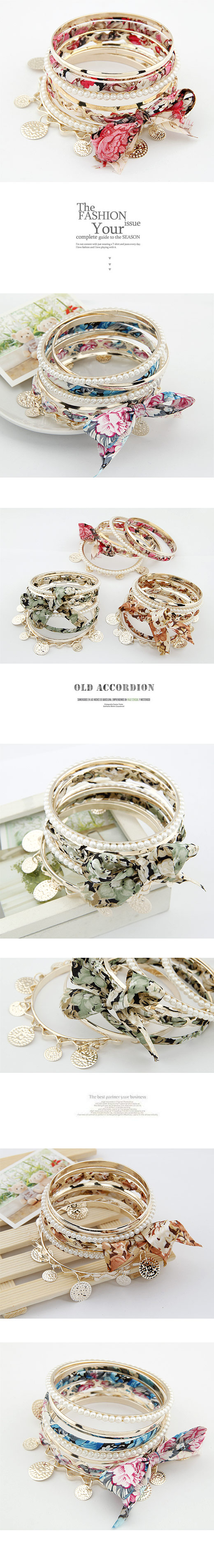 Fashion bracelets Korean fashion temperament bow multilayer pearl bracelet