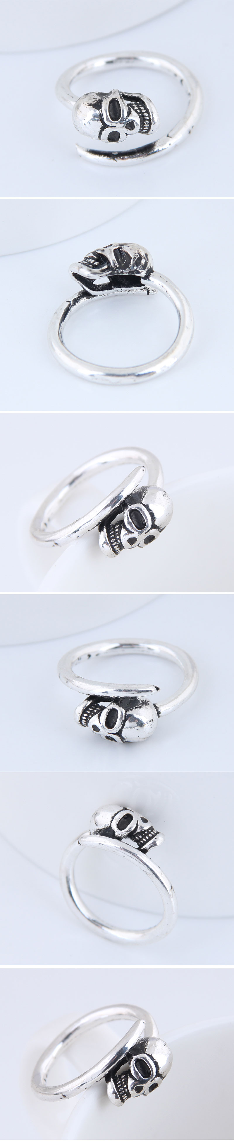 Yiwu Jewelry Wholesale Fashion Skull Retro Simple Open Ring