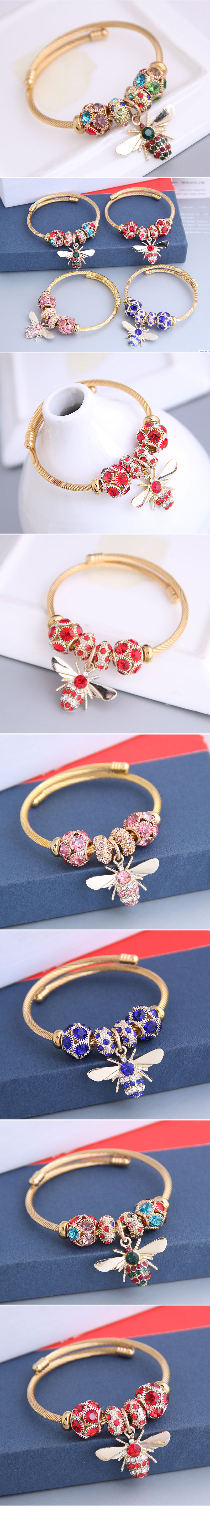 New fashion simple flash diamond bee pendant multi-element accessories bracelet yiwu nihaojewelry wh