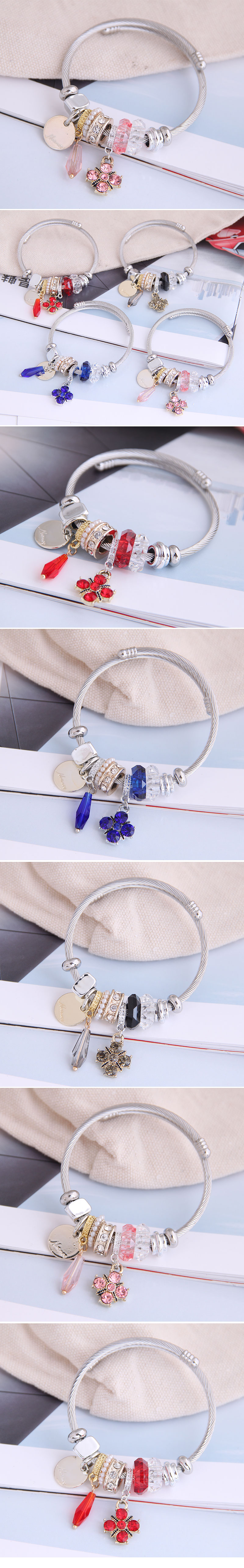 fashion metal wild pan DL simple and wild shine four-leaf clover pendant multi-element accessories p