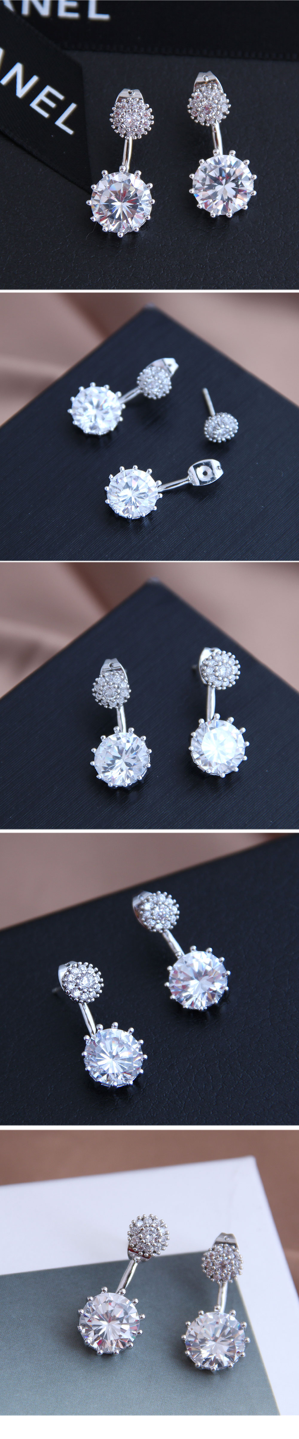 exquisite Korean fashion sweet shining zircon personality earrings wholesale nihaojewelrypicture1
