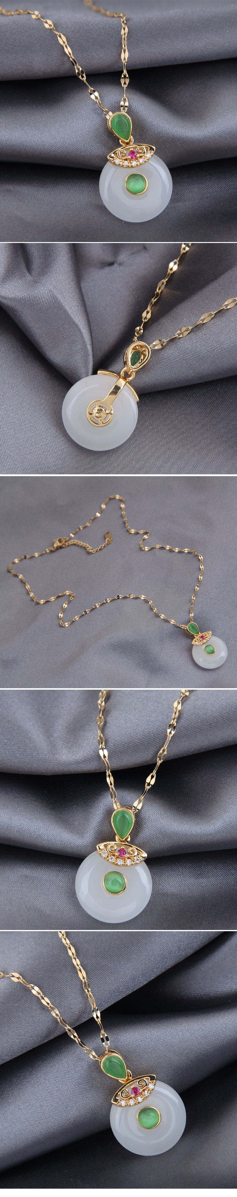 Korean fashion  simple jade  necklace