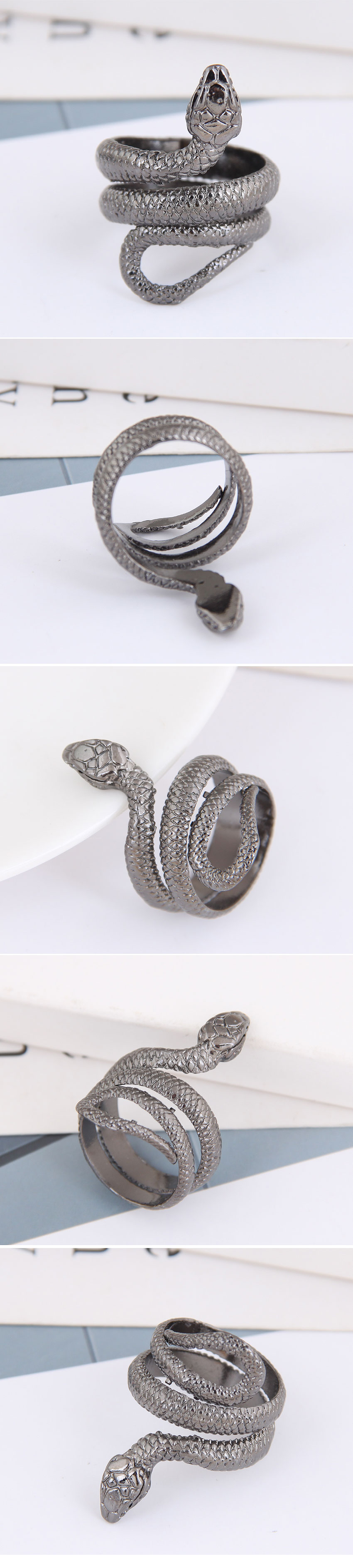 fashion retro simple auspicious snake personality  ring