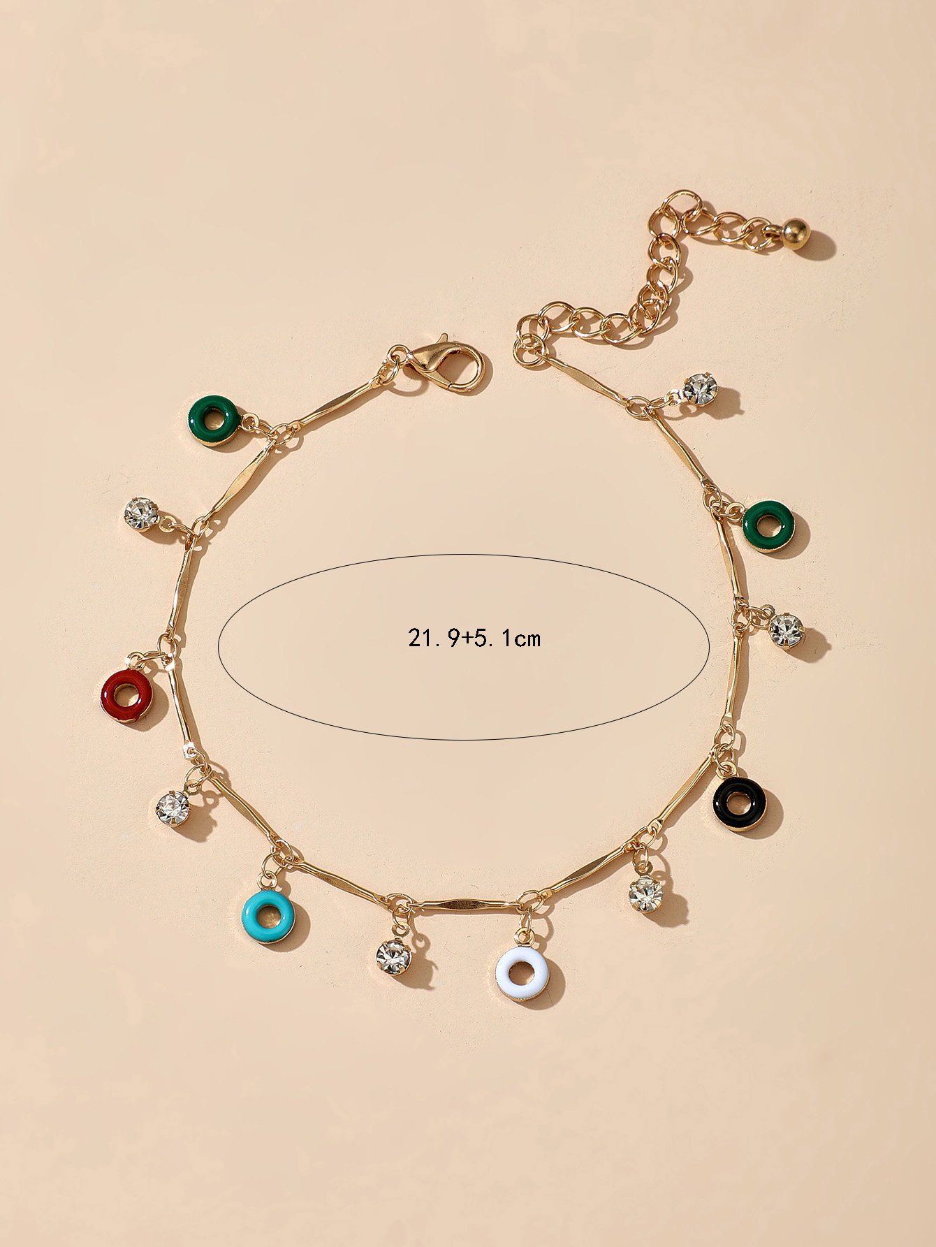 2021 nouveaux bijoux de mode bracelet de cheville en cristal gomtrique colorpicture1