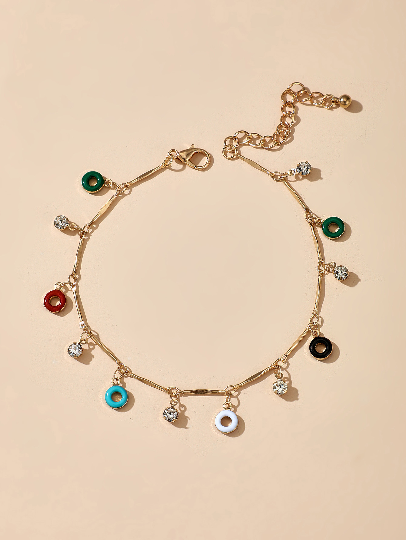 2021 nouveaux bijoux de mode bracelet de cheville en cristal gomtrique colorpicture3