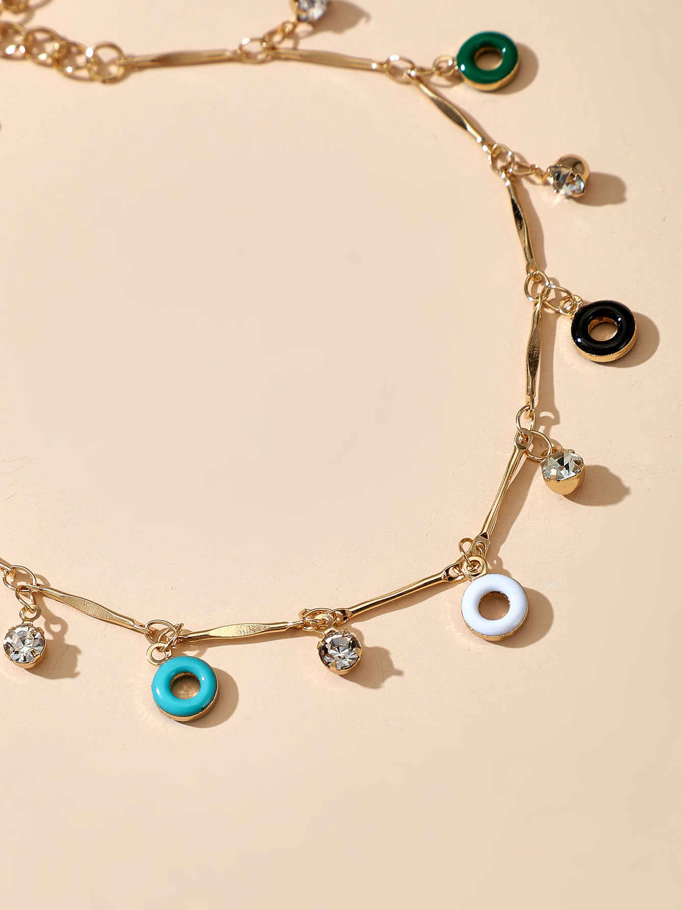 2021 nouveaux bijoux de mode bracelet de cheville en cristal gomtrique colorpicture4