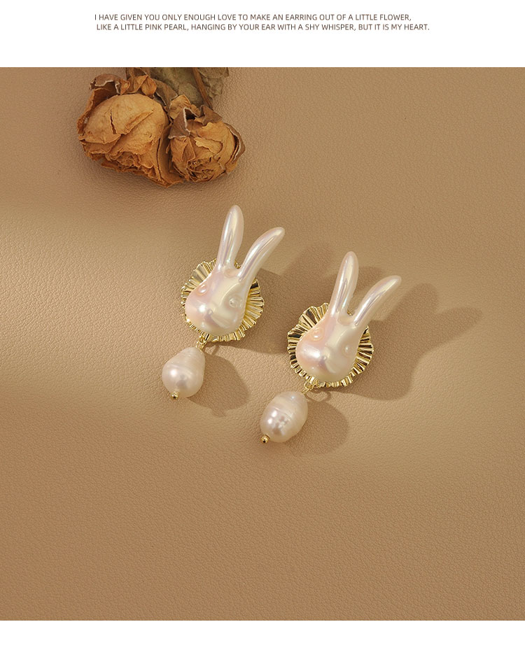 Pendiente de diseo de personalidad de moda de nueva perla de conejo lindo perla de Coreapicture2