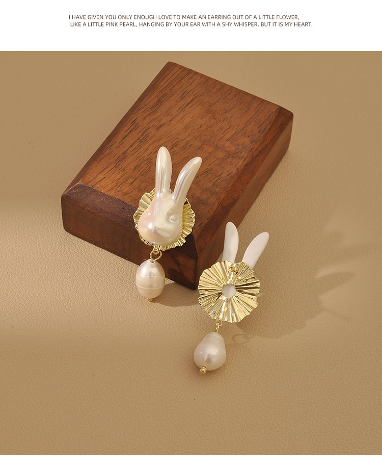 Pendiente de diseo de personalidad de moda de nueva perla de conejo lindo perla de Coreapicture3