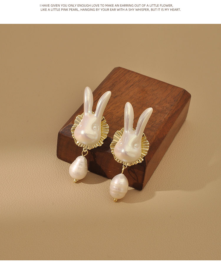 Pendiente de diseo de personalidad de moda de nueva perla de conejo lindo perla de Coreapicture4