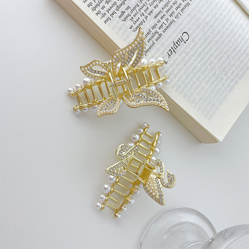 Korean version of fairy temperament alloy swan butterfly hairpin plate hair catch clip shark clip back of head hair catchpicture1