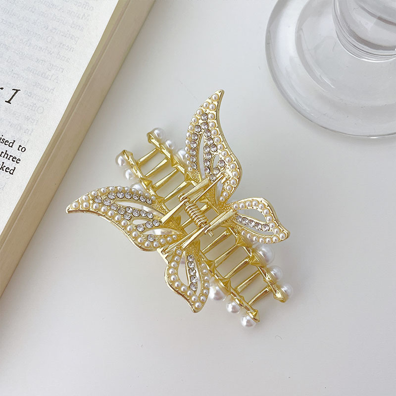 Korean version of fairy temperament alloy swan butterfly hairpin plate hair catch clip shark clip back of head hair catchpicture2