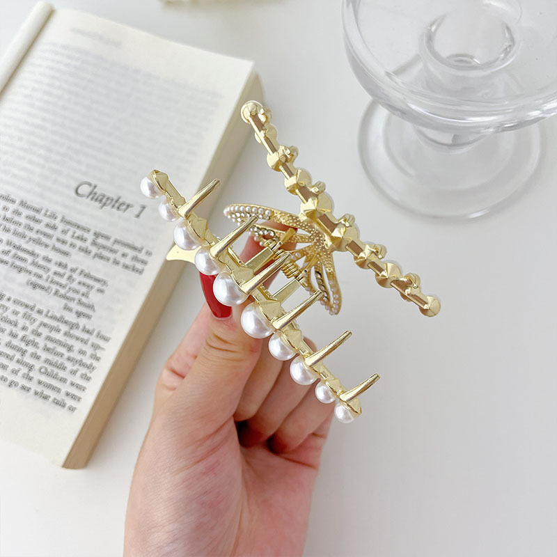 Korean version of fairy temperament alloy swan butterfly hairpin plate hair catch clip shark clip back of head hair catchpicture4