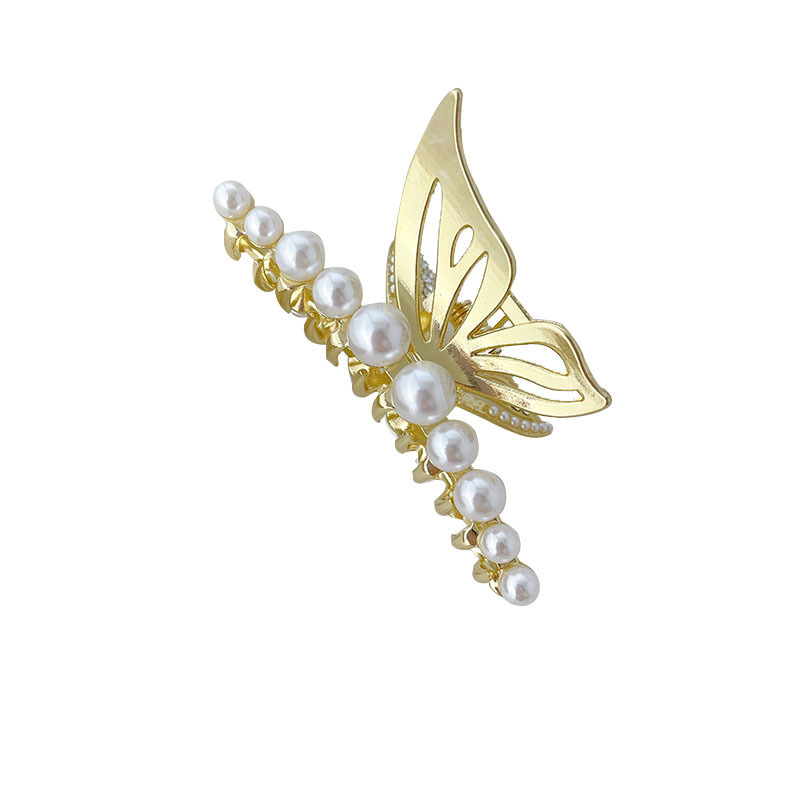 Korean version of fairy temperament alloy swan butterfly hairpin plate hair catch clip shark clip back of head hair catchpicture5