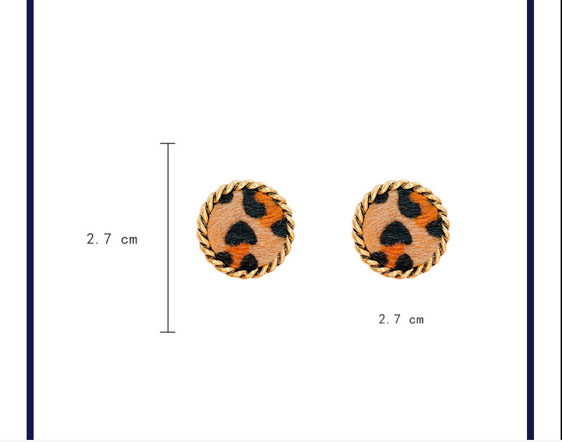 Autumn and winter leopard print plush round retro earringspicture8