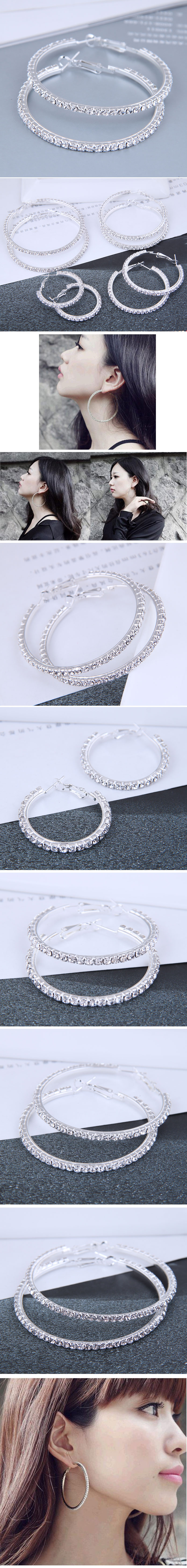 fashion and concise OL full diamond large circle high quality earrings