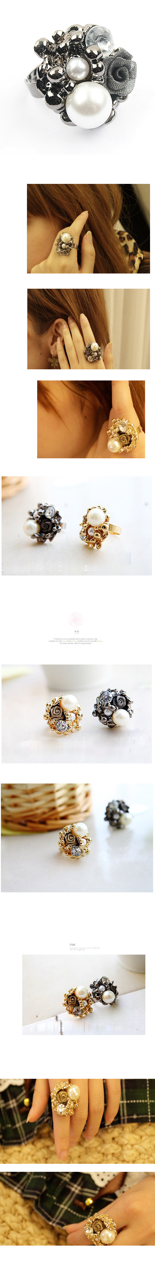 Korean fashion sweet OL simple rose temperament open ring wholesale