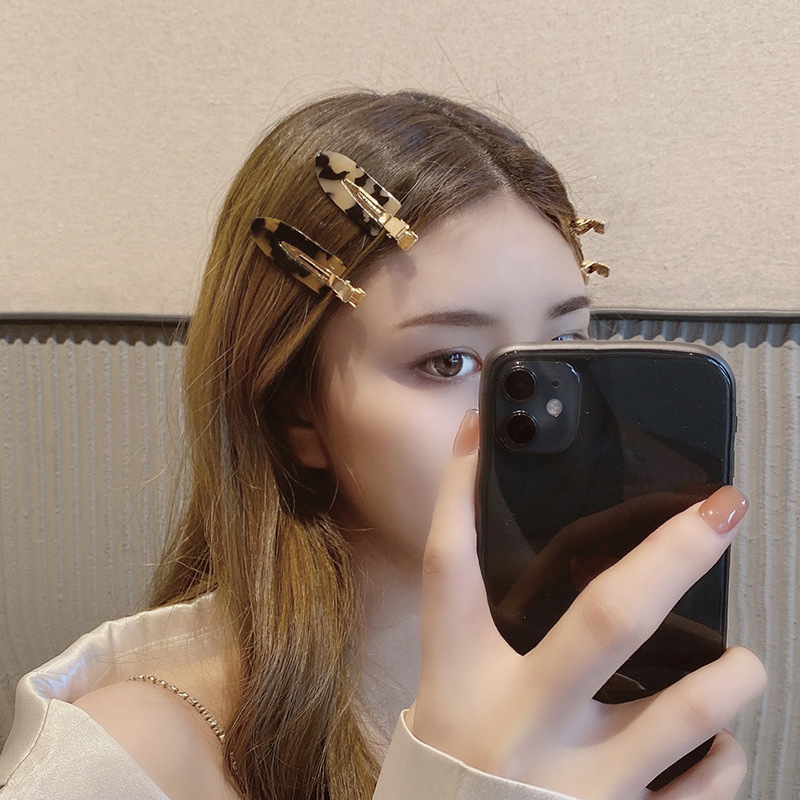 Acetate side clip bangs clip female duckbill clip headdress clip Korean simple hair accessoriespicture1
