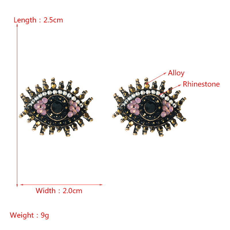 spray paint diamond color rhinestones Devilu0027s eye earrings