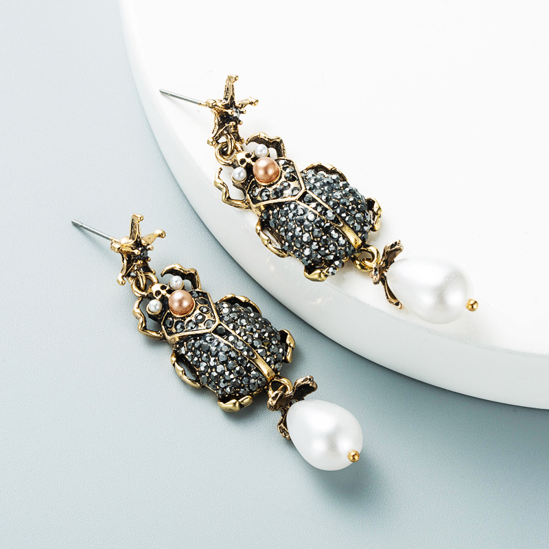 Boucles d39oreilles insectes cratifs en acrylique imitation perle boucles d39oreilles de style exagr bijoux de modepicture6