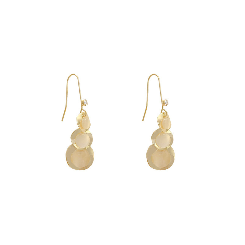 Opal ear hooks exaggerated earrings female 2021 new trendy summer earrings metal highend ear jewelrypicture5
