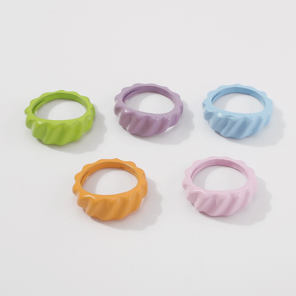 simple retro candy color ring