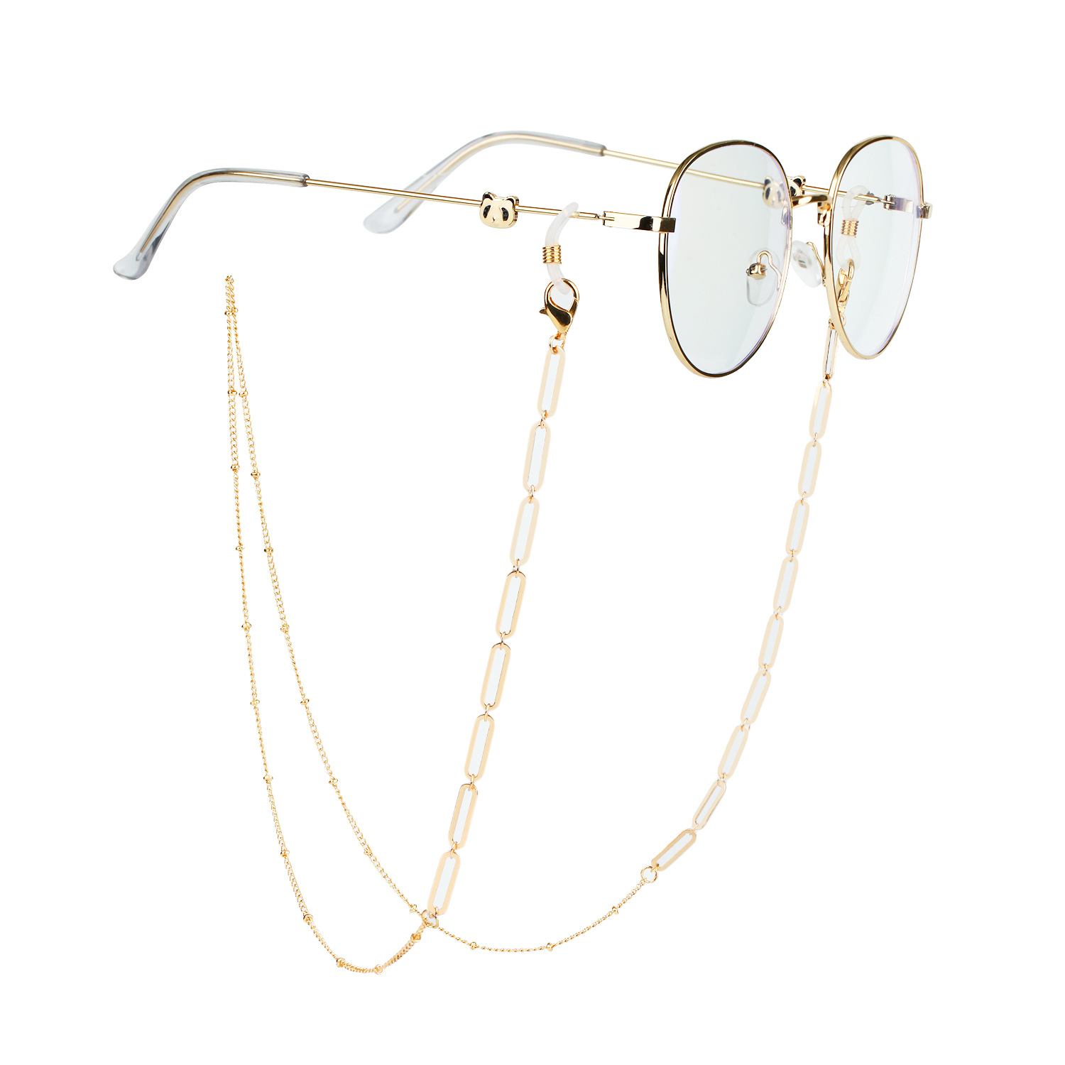 mask glasses hanging chain pearl metal disc mask chain peach heart fashion glasses chainpicture8