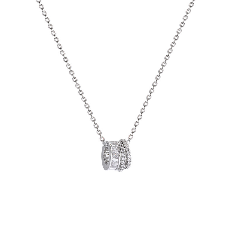 Korean version of titanium steel necklace zircon pendant clavicle chainpicture5