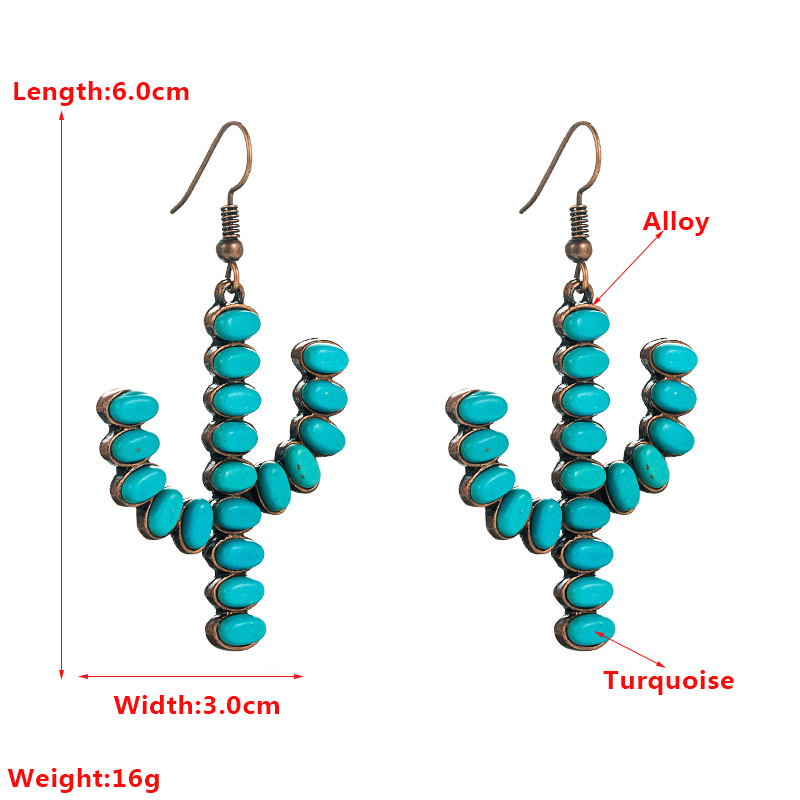 Cactus Turquoise Earrings Wholesale