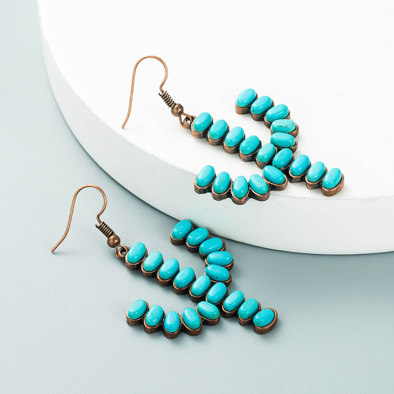 Cactus Turquoise Earrings Wholesale