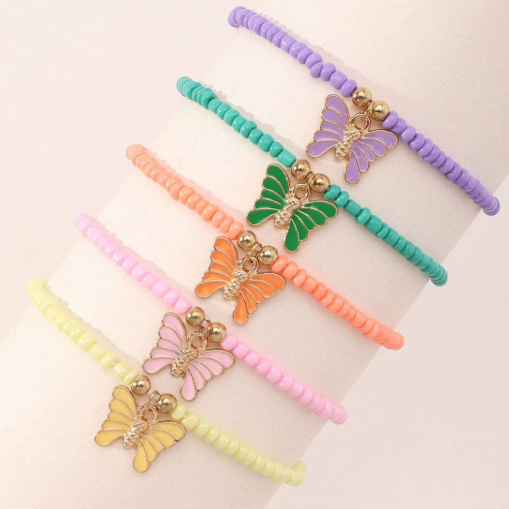 Ensemble de bracelets de perles de riz papillon colorpicture1