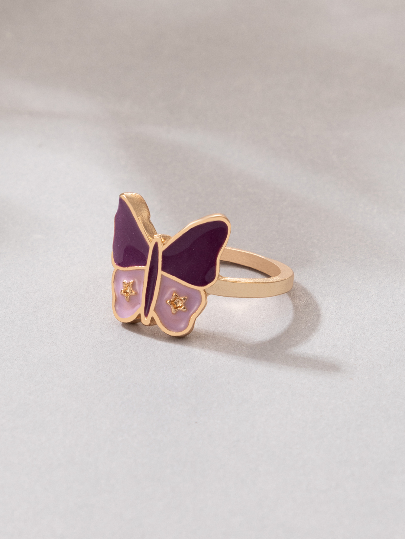 Korean version of 2021 new simple drop oil butterfly single ring