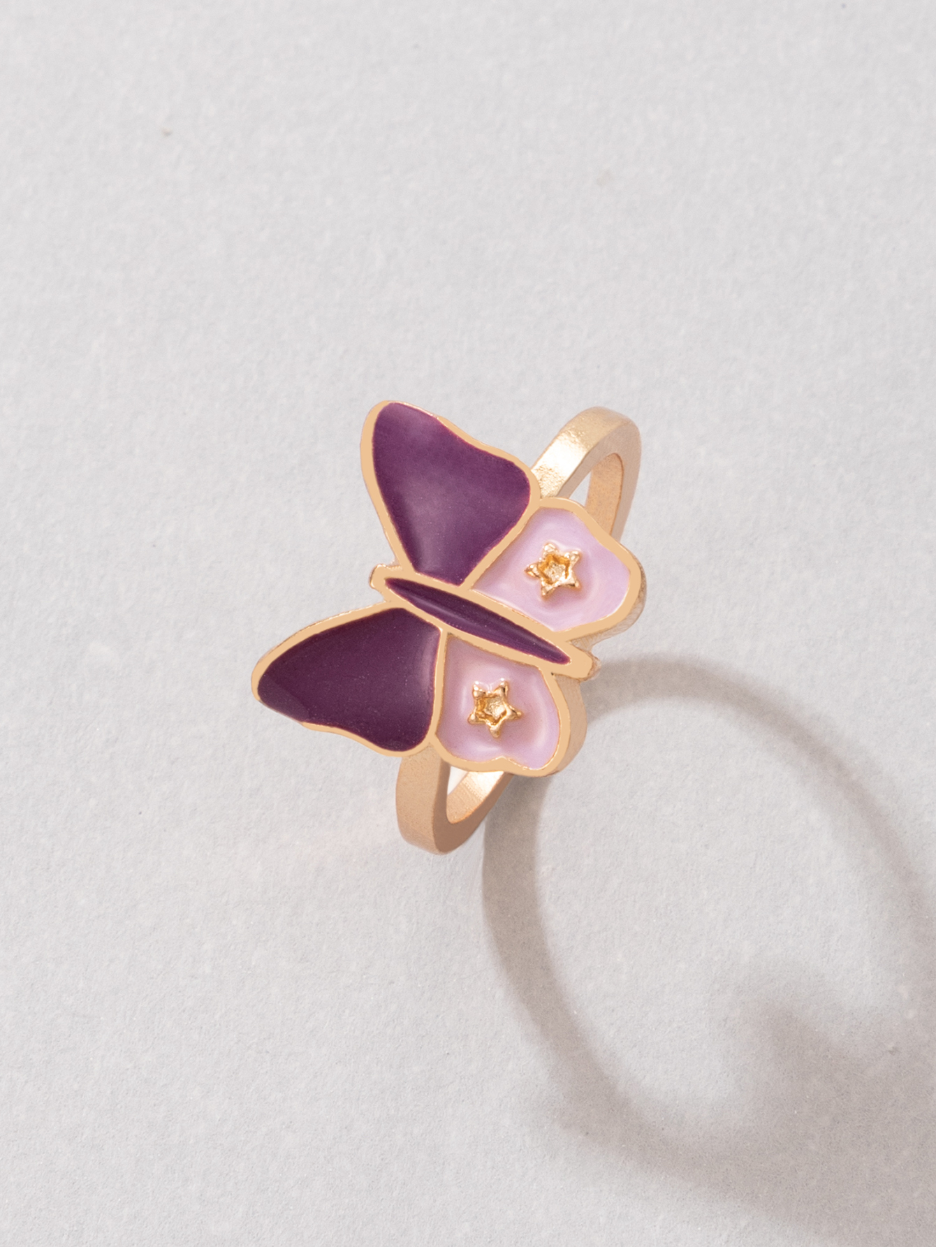 Korean version of 2021 new simple drop oil butterfly single ring