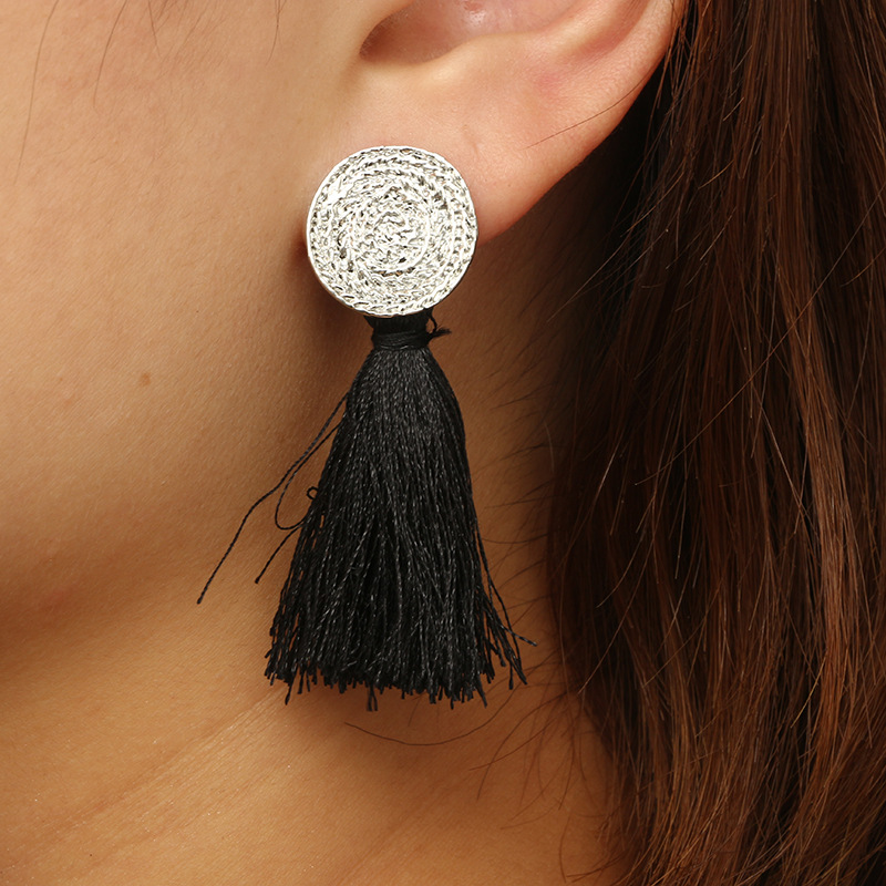 new alloy wheat earrings Bohemia ethnic style fringed geometric metal grain earringspicture2