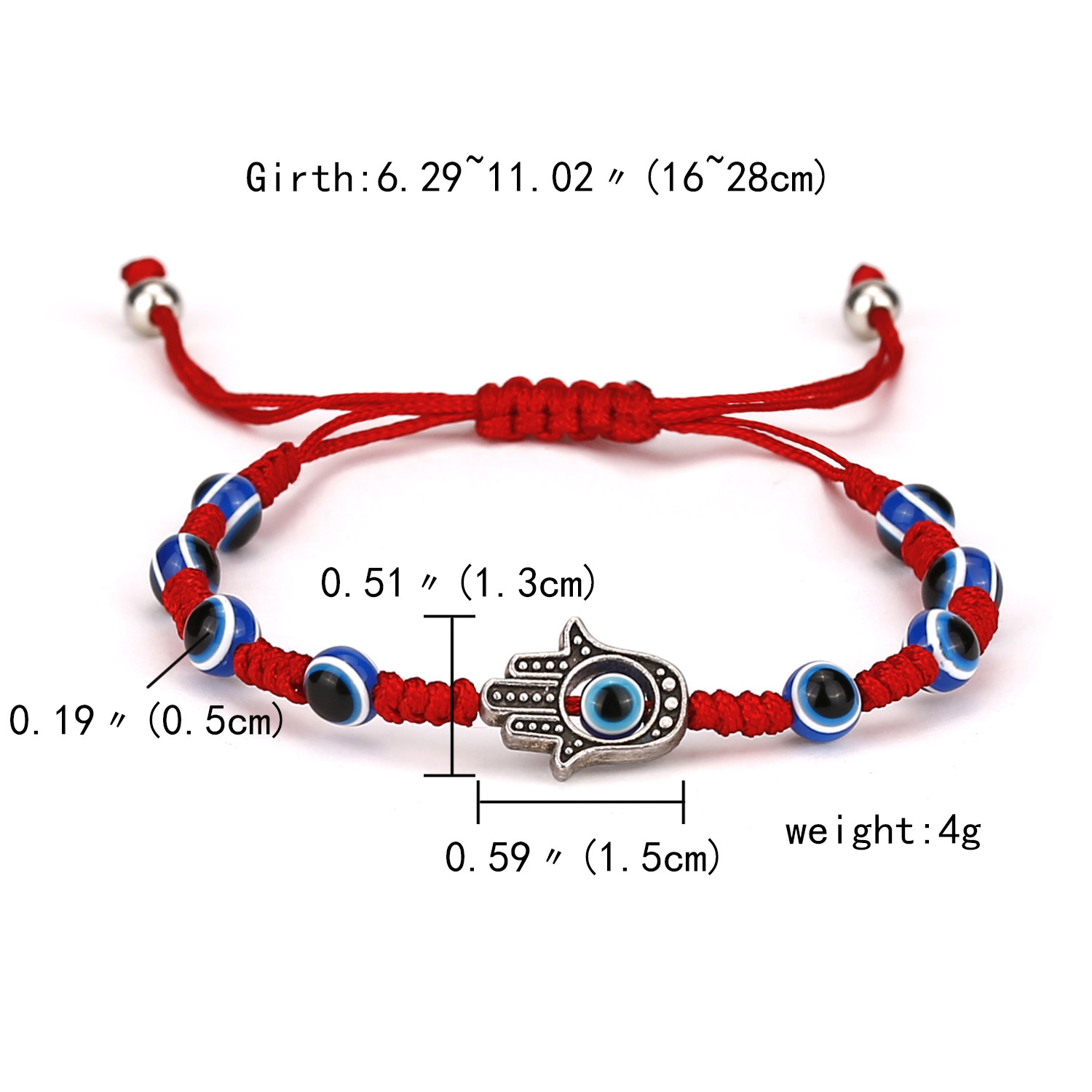 Bracelet rglable de mode cratif nouveau bracelet oeil bleu bracelet tress corde rouge mauvais ilpicture3