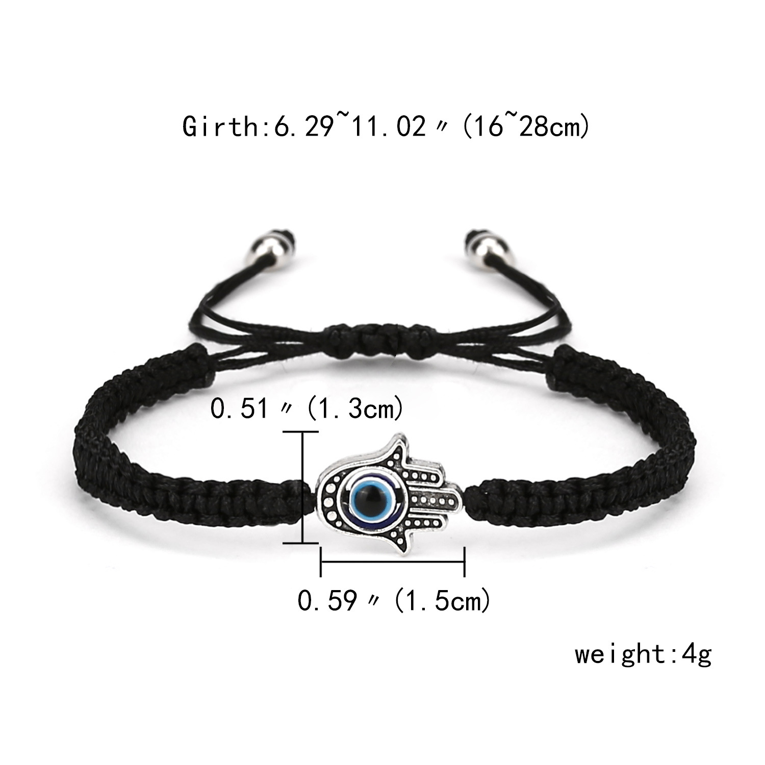 Bracelet rglable de mode cratif nouveau bracelet oeil bleu bracelet tress corde rouge mauvais ilpicture4