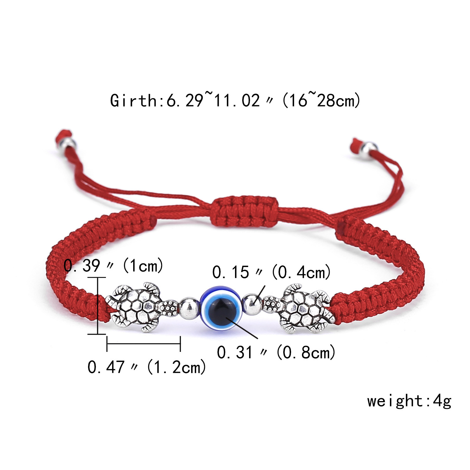 Bracelet rglable de mode cratif nouveau bracelet oeil bleu bracelet tress corde rouge mauvais ilpicture5