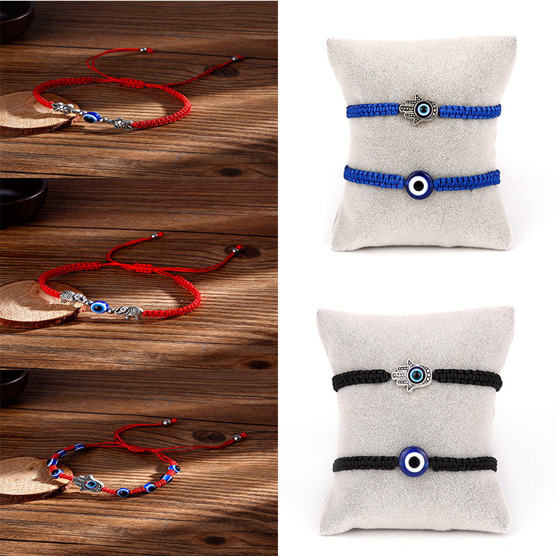 Mode verstellbares Armband kreatives neues blaues Auge Armband bses Auge rotes Seil geflochtenes Armbandpicture7