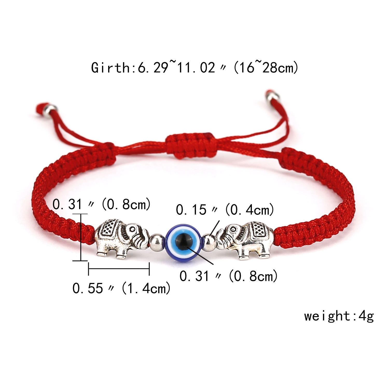 Mode verstellbares Armband kreatives neues blaues Auge Armband bses Auge rotes Seil geflochtenes Armbandpicture9