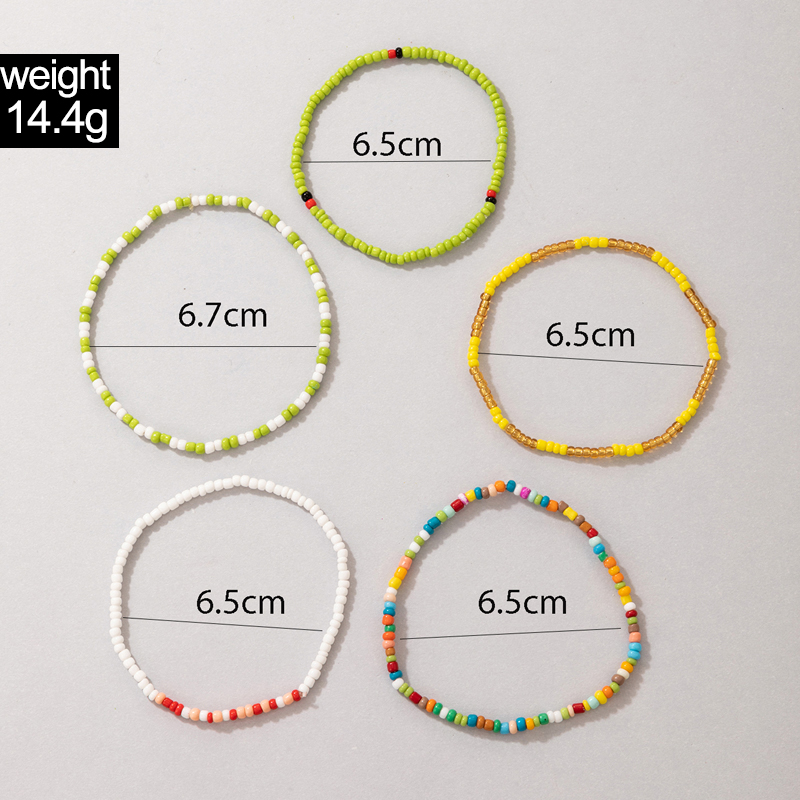 ethnic style multilayer bracelet bohemian style hit color beads color bracelet fivepiece setpicture1