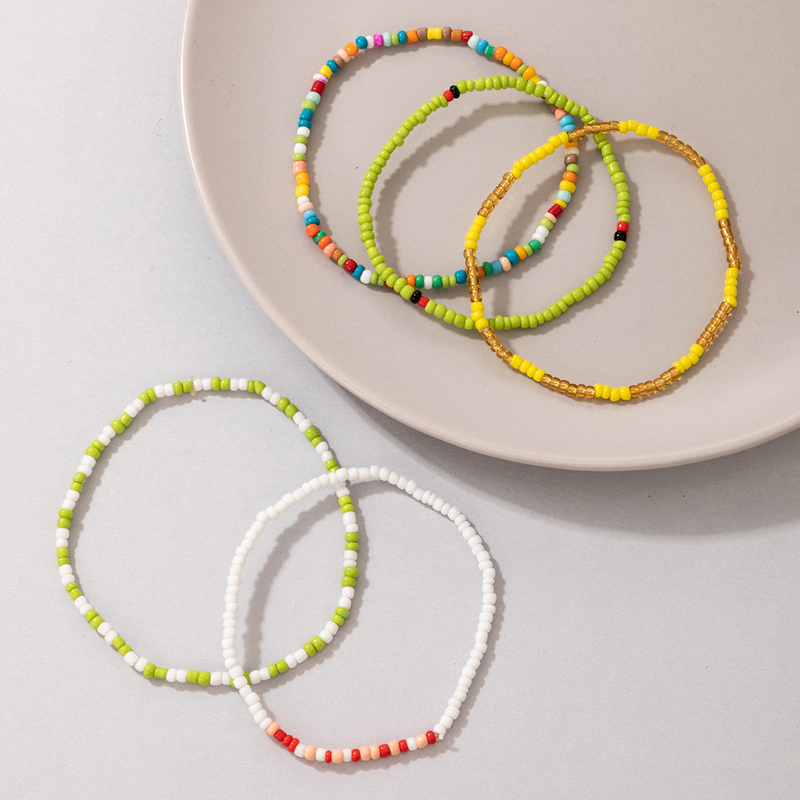 ethnic style multilayer bracelet bohemian style hit color beads color bracelet fivepiece setpicture5