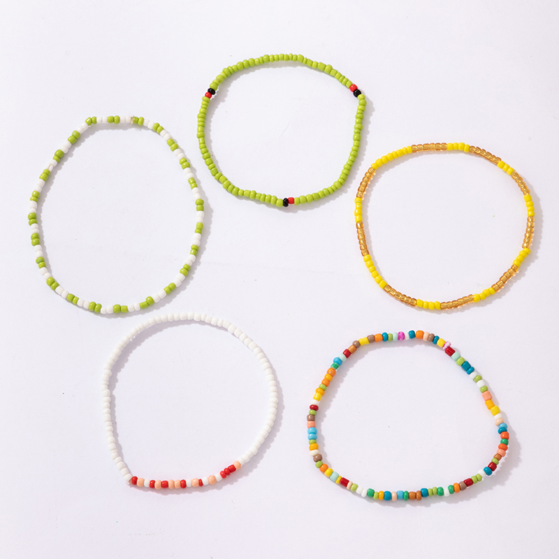 ethnic style multilayer bracelet bohemian style hit color beads color bracelet fivepiece setpicture6