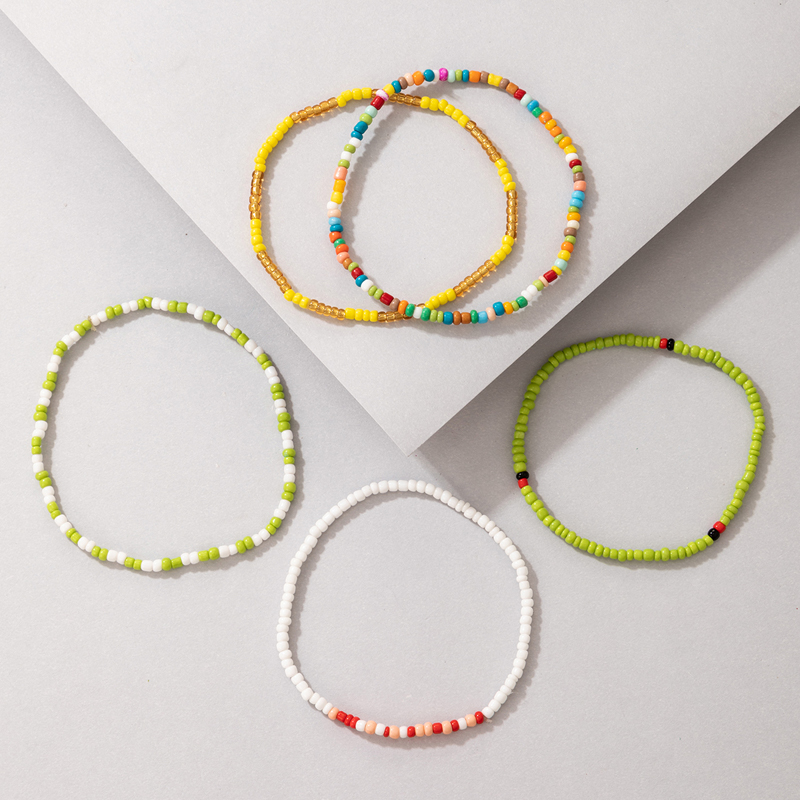 ethnic style multilayer bracelet bohemian style hit color beads color bracelet fivepiece setpicture7