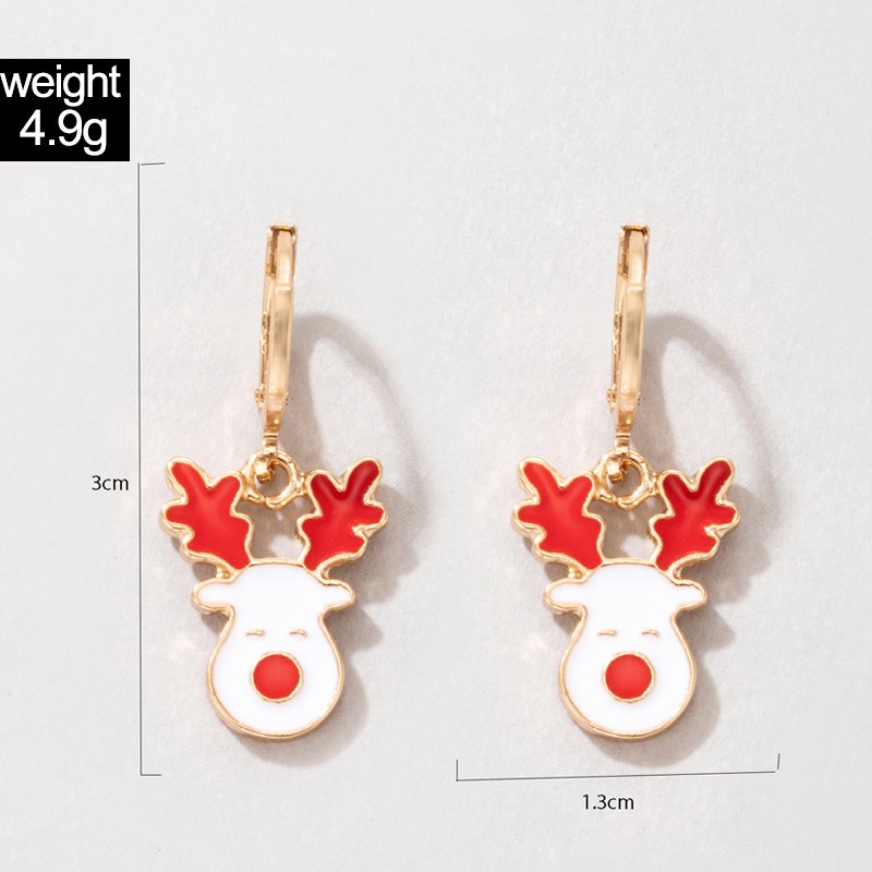 new Christmas wreath dripping earrings cartoon elk earrings wholesalepicture1