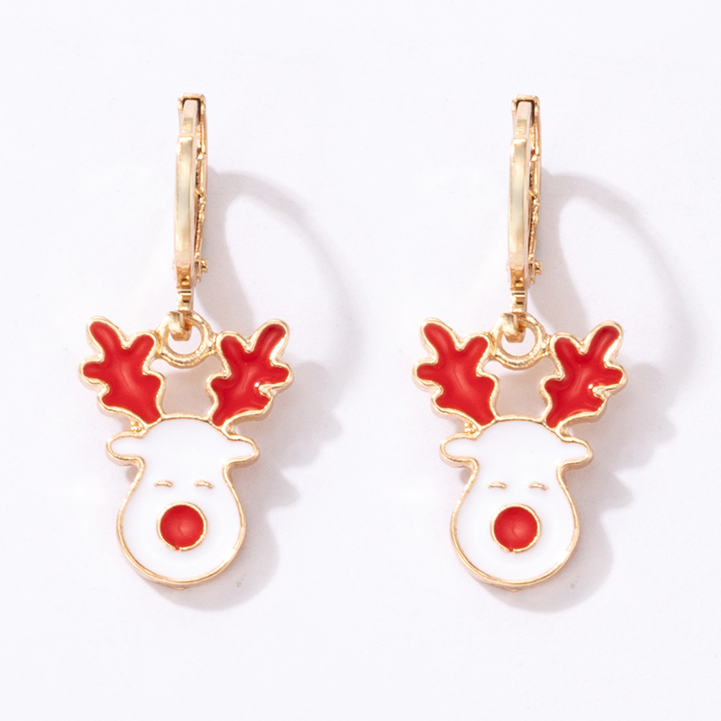 new Christmas wreath dripping earrings cartoon elk earrings wholesalepicture3